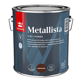 Краска по ржавчине 3в1 Tikkurila Metallista глянцевая, коричневая